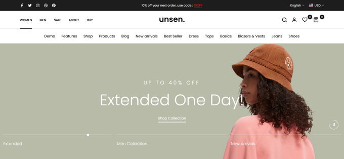 Unsen Beste Shopify Themes [2026]