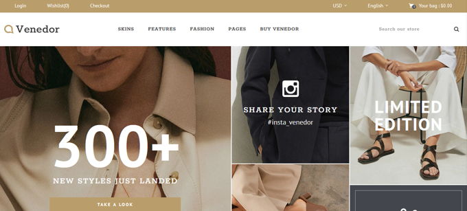 Venedor Beste Shopify Themes [2026]