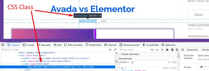 Datum Wordpress post verwijderen CSS Class Inspect