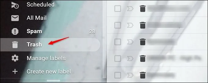 Gmail Mail komt niet aan controleer trash