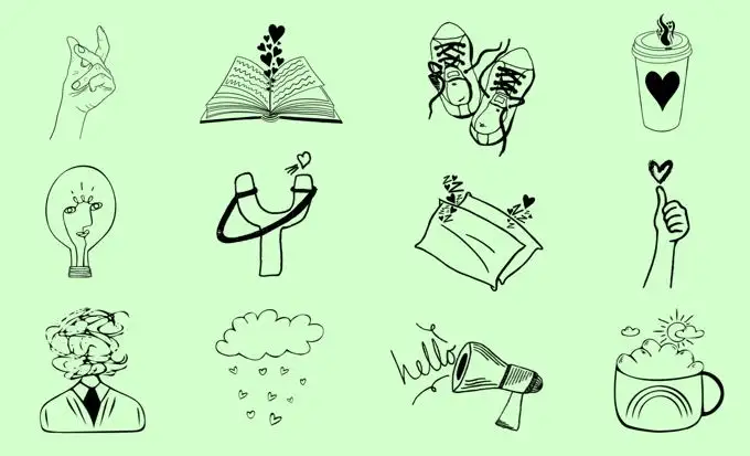 Grafisch design trends Illustraties met de hand getekend