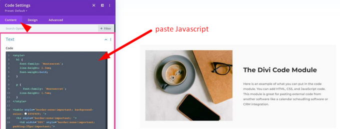 Javascript toevoegen aan Wordpress Divi