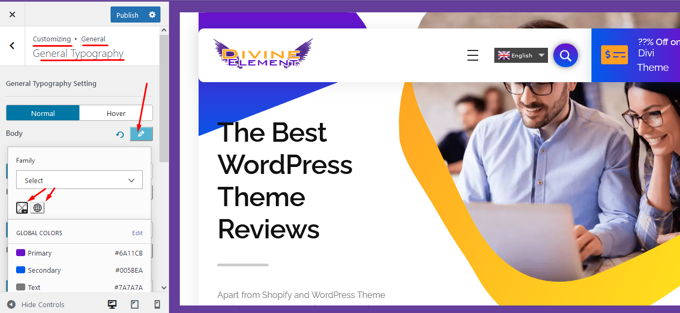 Wijzig de letterkleur in Wordpress met de Customizer van uw thema