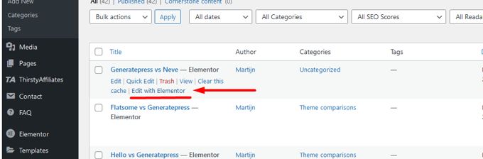 Pagina titel verbergen Elementor
