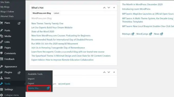 Een WordPress.com-site verwijderen
