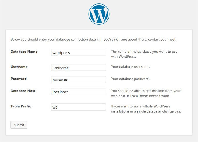 Wordpress installatie